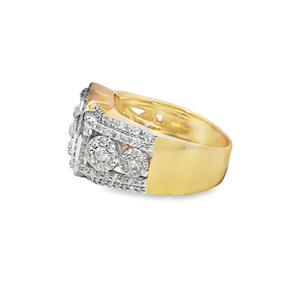Signet Baguette Ring 1.81 ctw Diamond 10K Yellow Gold