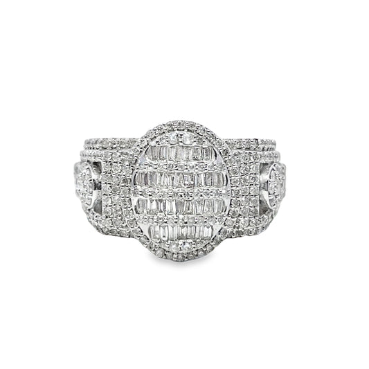 Signet Baguette Ring 1.81 ctw Diamond 10K Yellow Gold