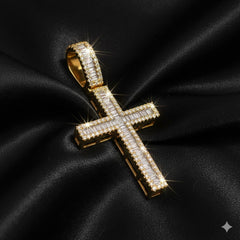 Cross Pendant 1.00 ctw Diamond 10K Yellow Gold