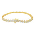 10K Yellow Gold Women’s Diamond Flower Bracelet 2.60 ctw – Floral Tennis Design | Jewelry Palace