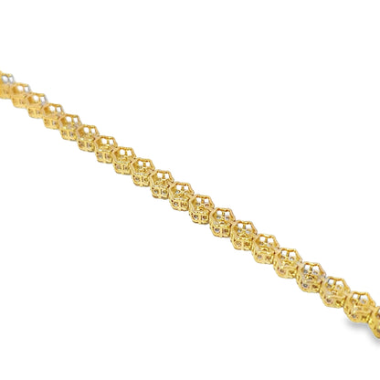 Women's Flower Bracelet 2.60 ctw Diamond 10K Yellow Gold