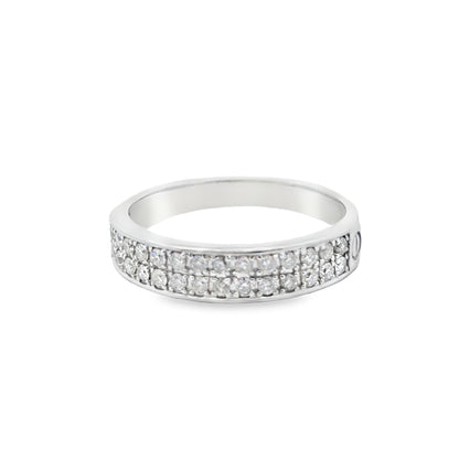 Diamond Wedding Set Ring 0.97 ctw 14K White Gold
