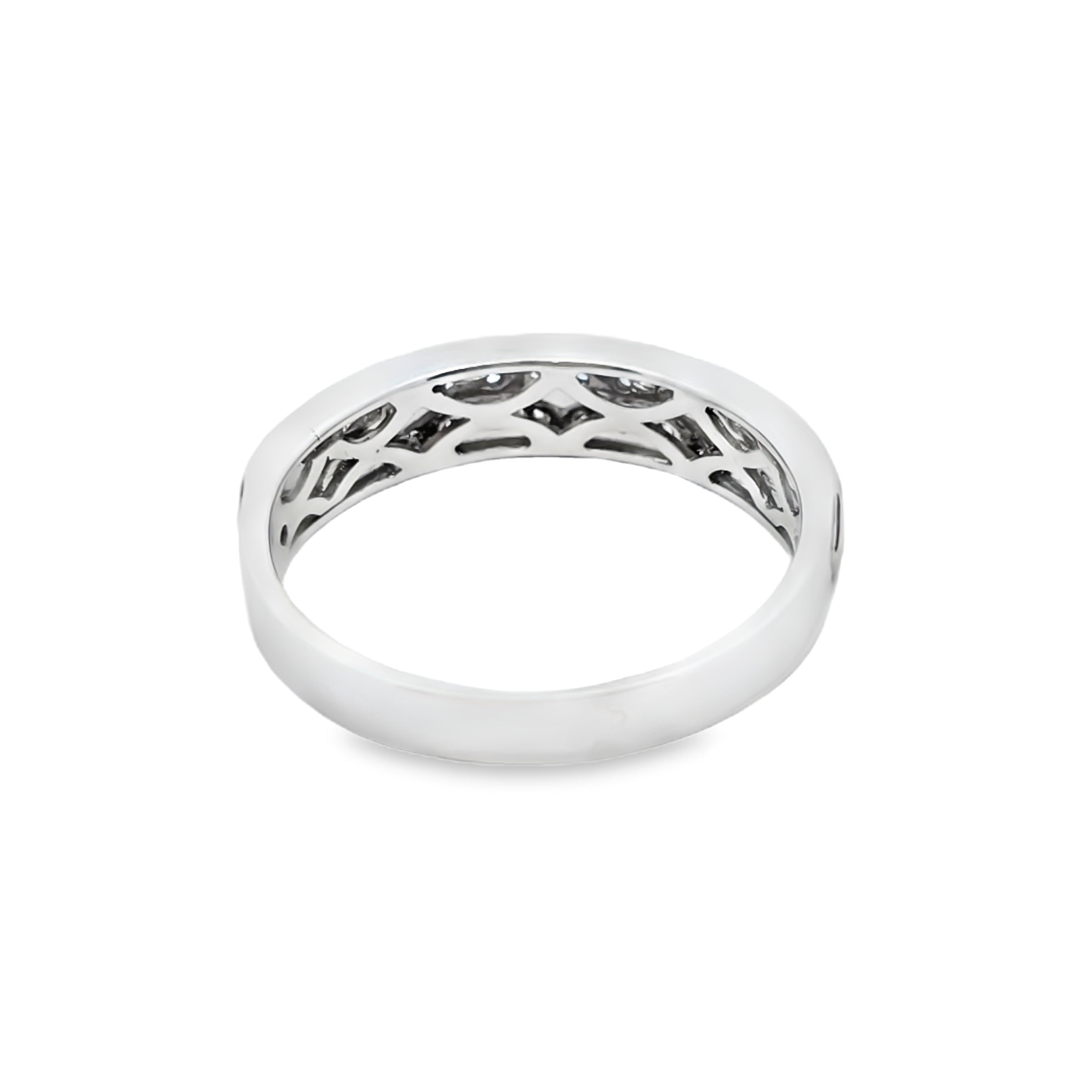 Diamond Wedding Set Ring 0.97 ctw 14K White Gold