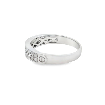 Diamond Wedding Set Ring 0.97 ctw 14K White Gold
