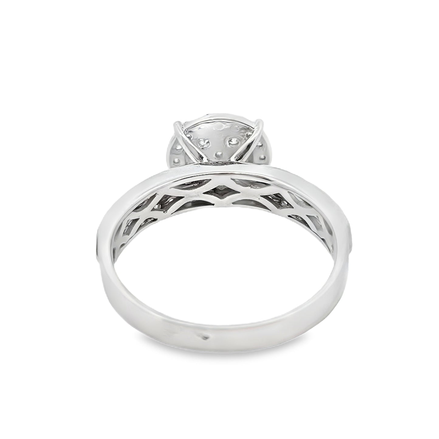 Diamond Wedding Set Ring 0.97 ctw 14K White Gold