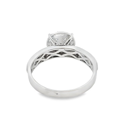 Diamond Wedding Set Ring 0.97 ctw 14K White Gold