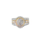 Womens Cluster Halo Diamond Ring 1.17 ctw 10K Yellow Gold