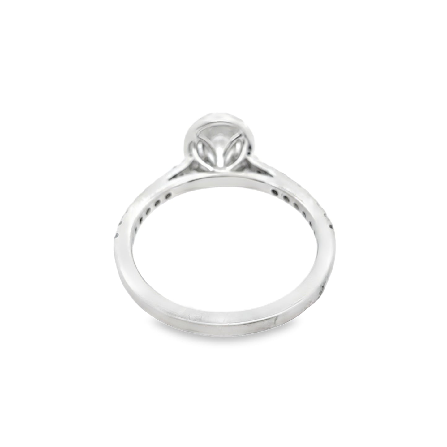 Diamond Oval Solitaire Ring 0.72 ctw 14K White Gold