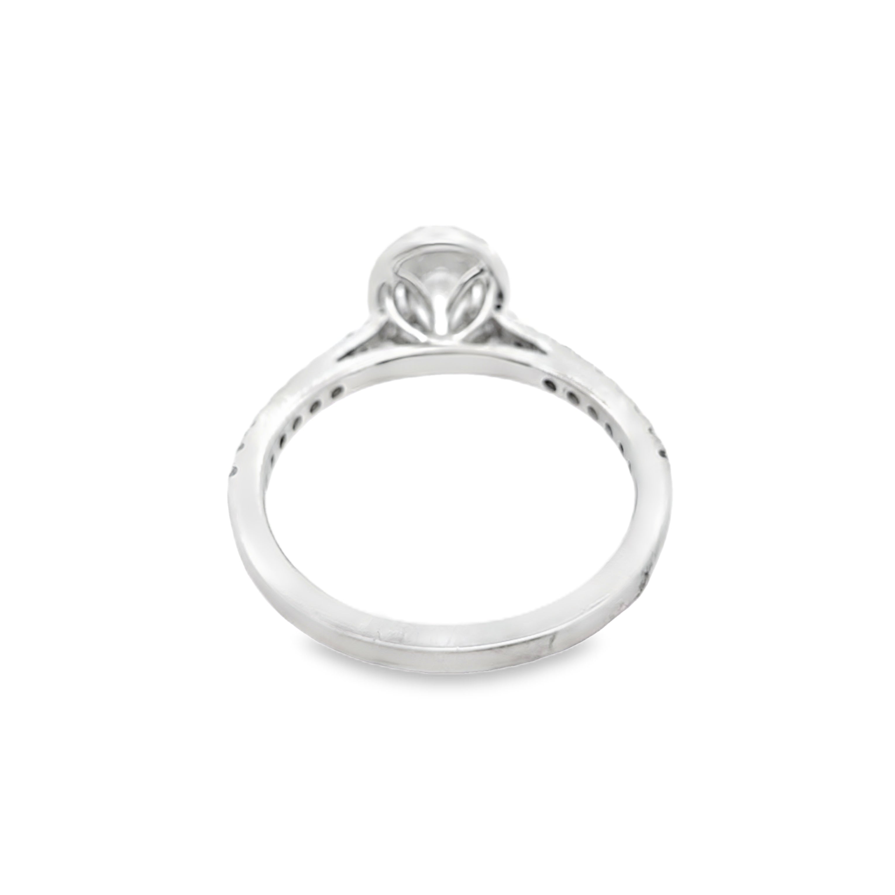 Diamond Oval Solitaire Ring 0.72 ctw 14K White Gold