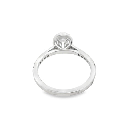 Diamond Oval Solitaire Ring 0.72 ctw 14K White Gold