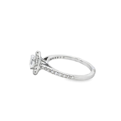 Diamond Oval Solitaire Ring 0.72 ctw 14K White Gold