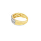 14K Yellow Gold 3-Row Diamond Band Ring 1.50 CTW | Round Cut Iced-Out Look