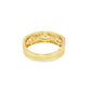 14K Yellow Gold 3-Row Diamond Band Ring 1.50 CTW | Round Cut Iced-Out Look