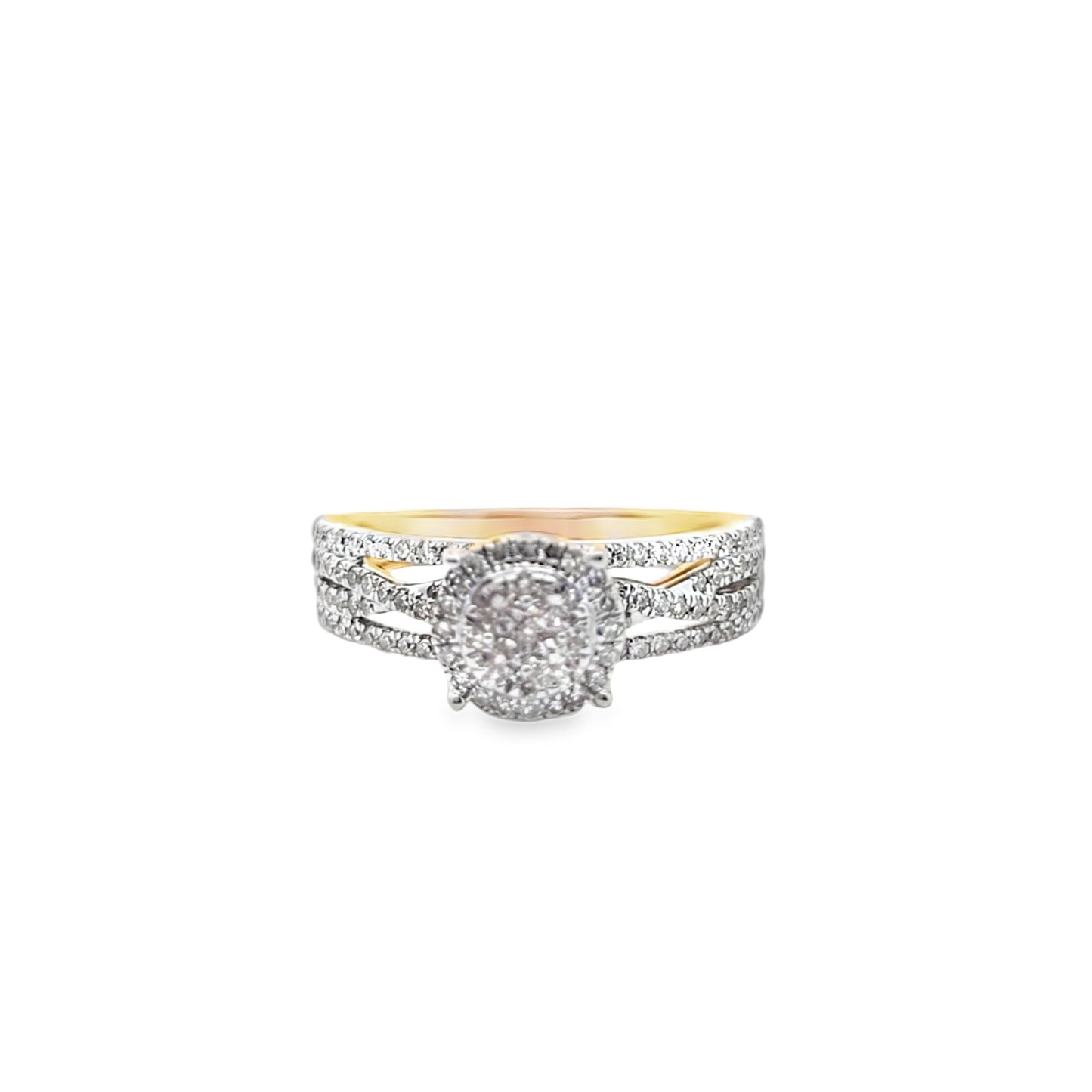 Diamond Wedding Trio Set Ring 1.89 ctw 14K Yellow Gold
