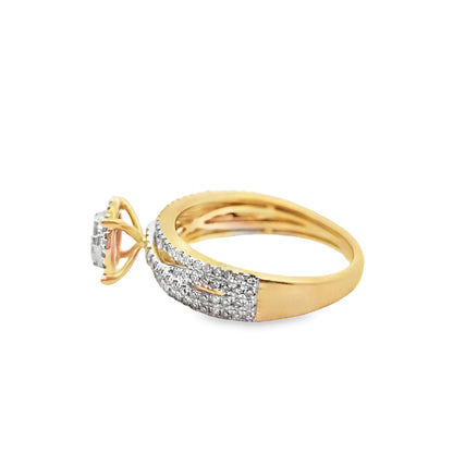 Diamond Wedding Trio Set Ring 1.89 ctw 14K Yellow Gold