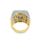 Men’s Diamond Baguette Ring 3.29 CTW | 10K Yellow Gold Square Iced-Out Pinky Ring