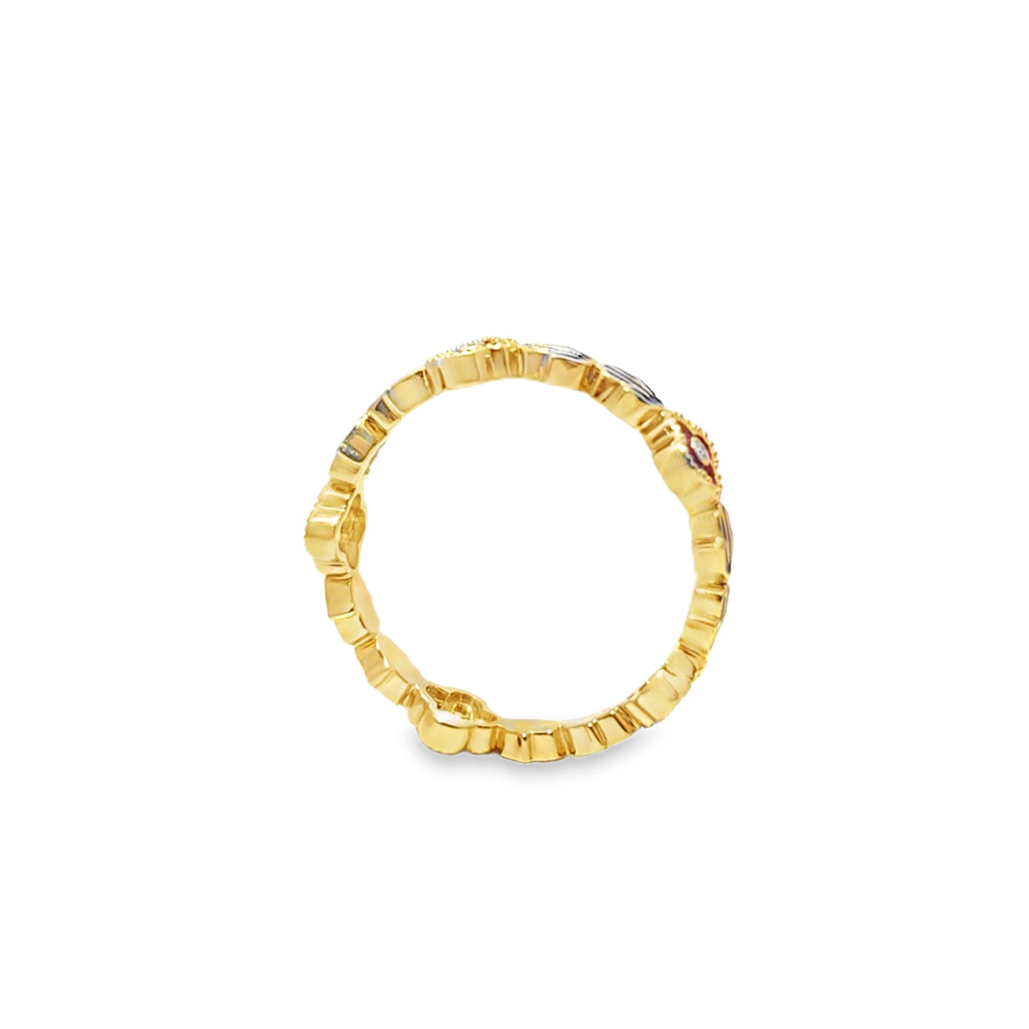 Diamond Evil Eye Band Ring 0.03 ctw 10K Yellow Gold