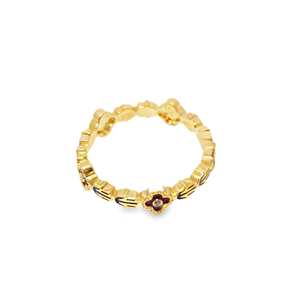 Diamond Evil Eye Band Ring 0.03 ctw 10K Yellow Gold