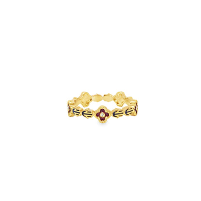 Diamond Evil Eye Band Ring 0.03 ctw 10K Yellow Gold