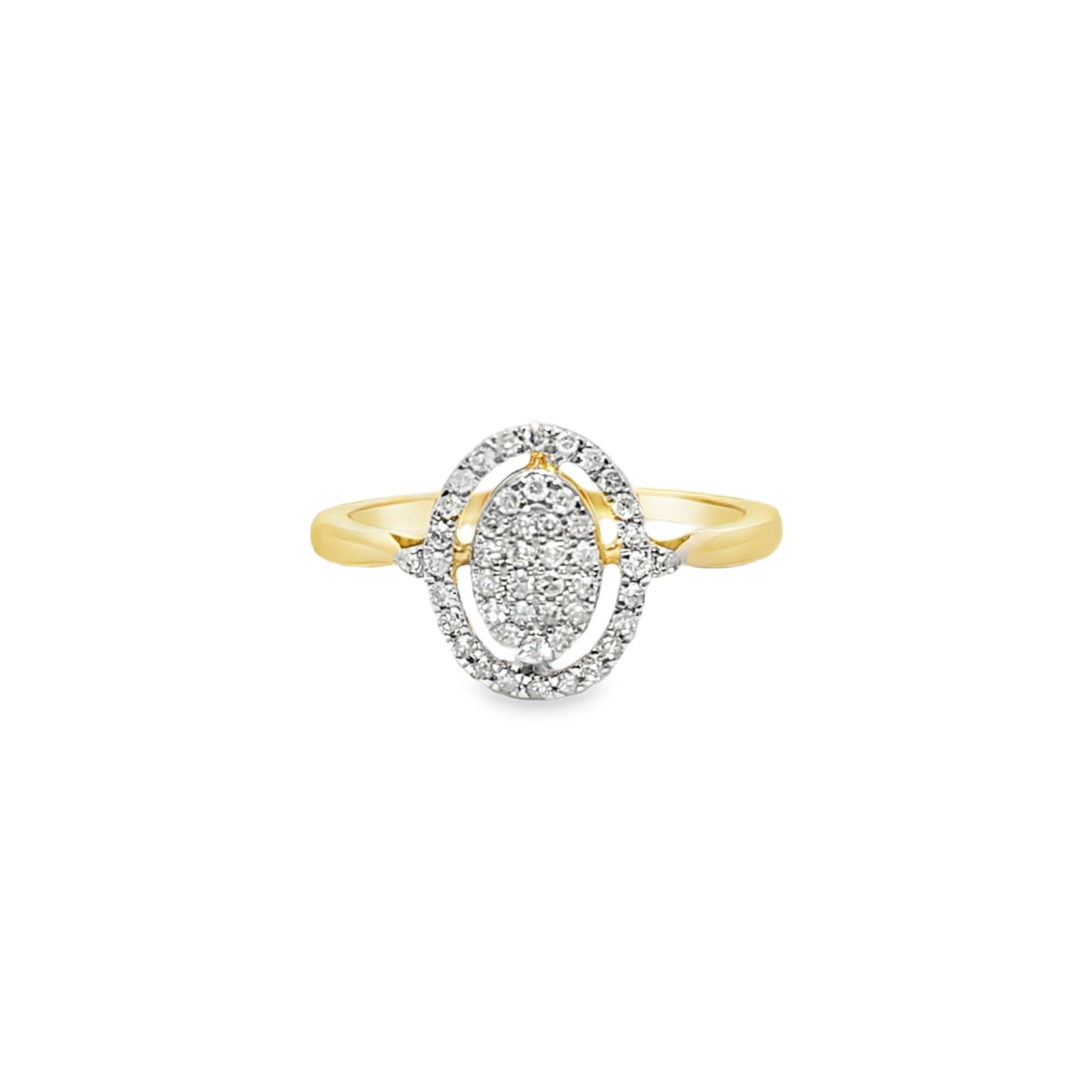 Diamond Oval Promise Ring 0.23 ctw 10K Yellow Gold