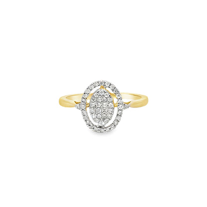 Diamond Oval Promise Ring 0.23 ctw 10K Yellow Gold