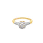 Diamond Square Ring 0.23 ctw 10K Yellow Gold