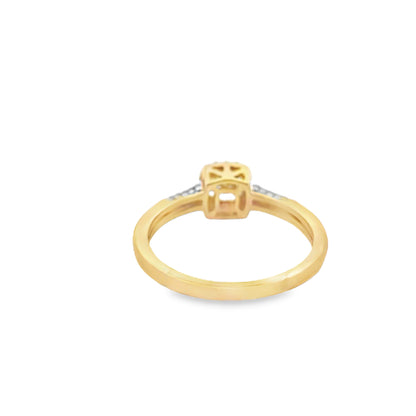 Diamond Square Ring 0.23 ctw 10K Yellow Gold
