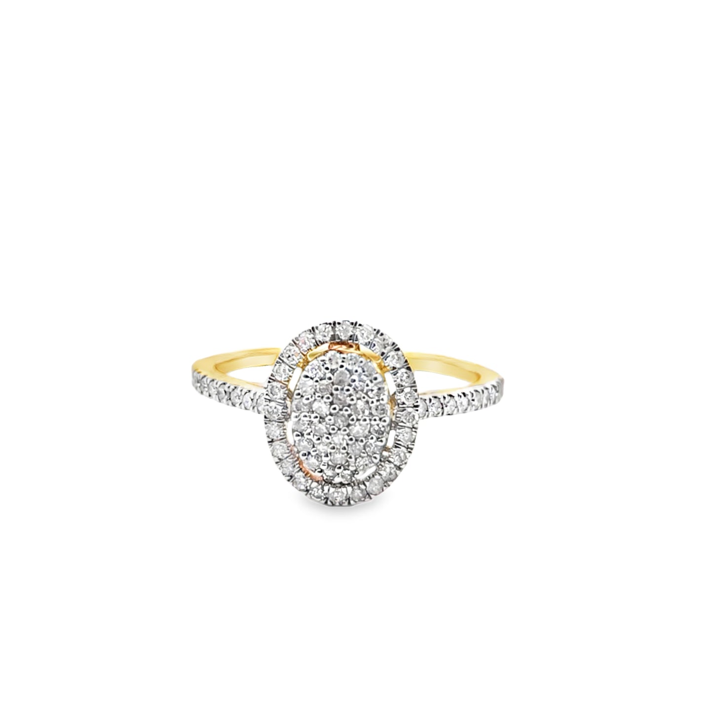 Oval Shape Diamond Ring 0.36 ctw 10K Yellow Gold