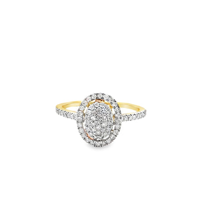 Oval Shape Diamond Ring 0.36 ctw 10K Yellow Gold