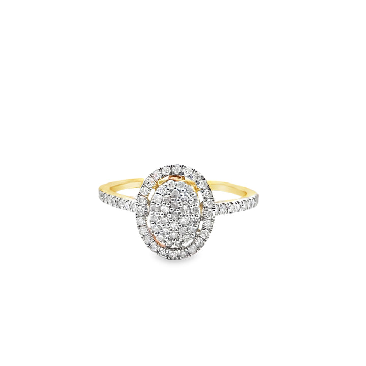 Oval Shape Diamond Ring 0.36 ctw 10K Yellow Gold