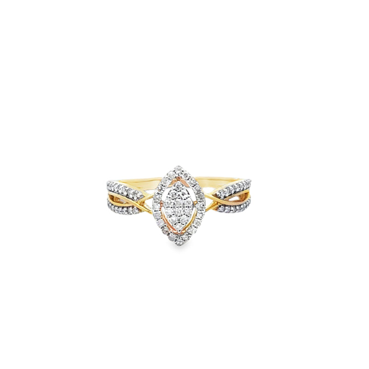 Diamond Marquise Shape Ring 0.28 ctw 10K Yellow Gold