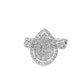 Diamond Pear Shaped Ring 0.73 ctw 10K White Gold