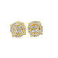 10K Yellow Gold 0.71 ctw Diamond Circle Earrings | Halo Set 4-Prong | Jewelry Palace