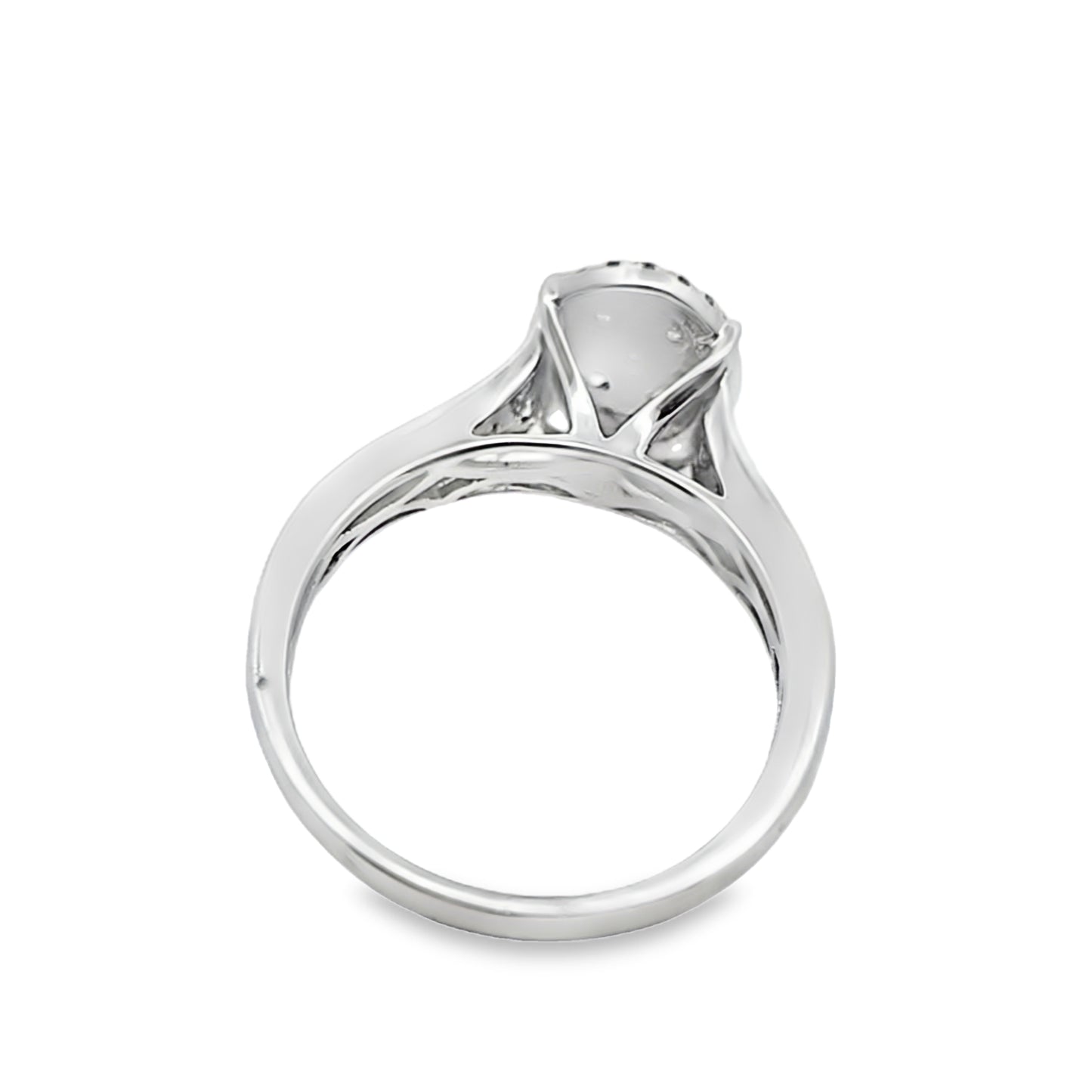 Diamond Oval Shaped Ring 0.60 ctw 14K White Gold