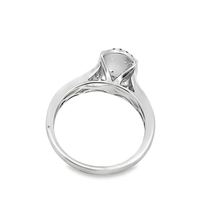 Diamond Oval Shaped Ring 0.60 ctw 14K White Gold