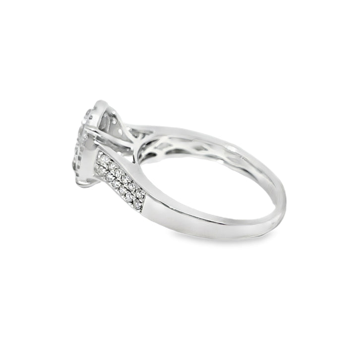 Diamond Oval Shaped Ring 0.60 ctw 14K White Gold