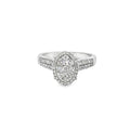 Diamond Oval Shaped Ring 0.60 ctw 14K White Gold