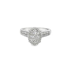 Diamond Oval Shaped Ring 0.60 ctw 14K White Gold