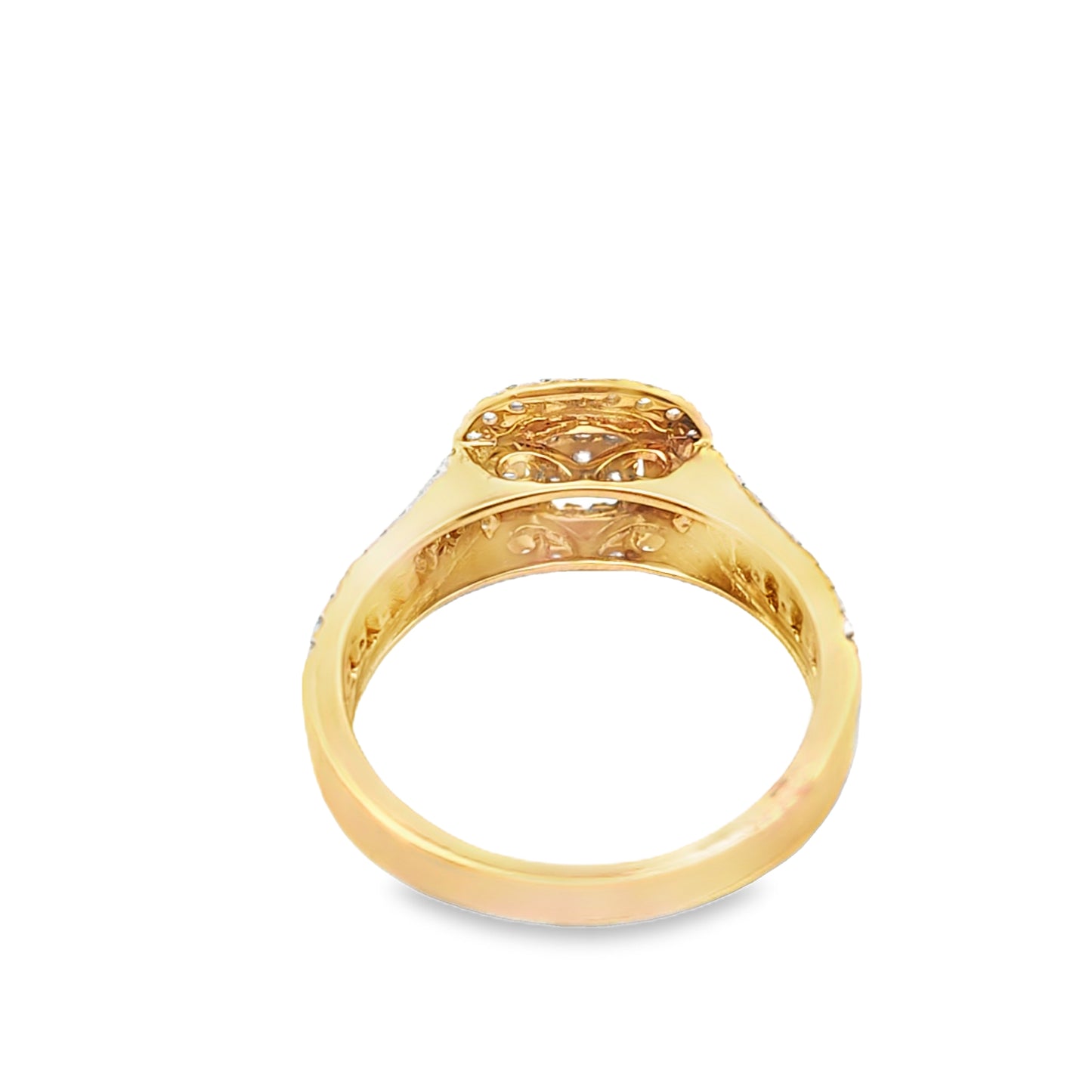 Diamond Cushion Shape Engagement Ring 0.73 ctw 10K Yellow Gold