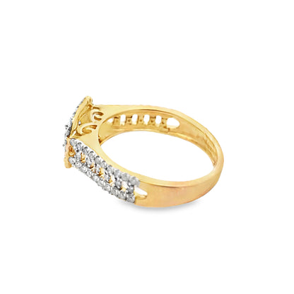 Diamond Cushion Shape Engagement Ring 0.73 ctw 10K Yellow Gold