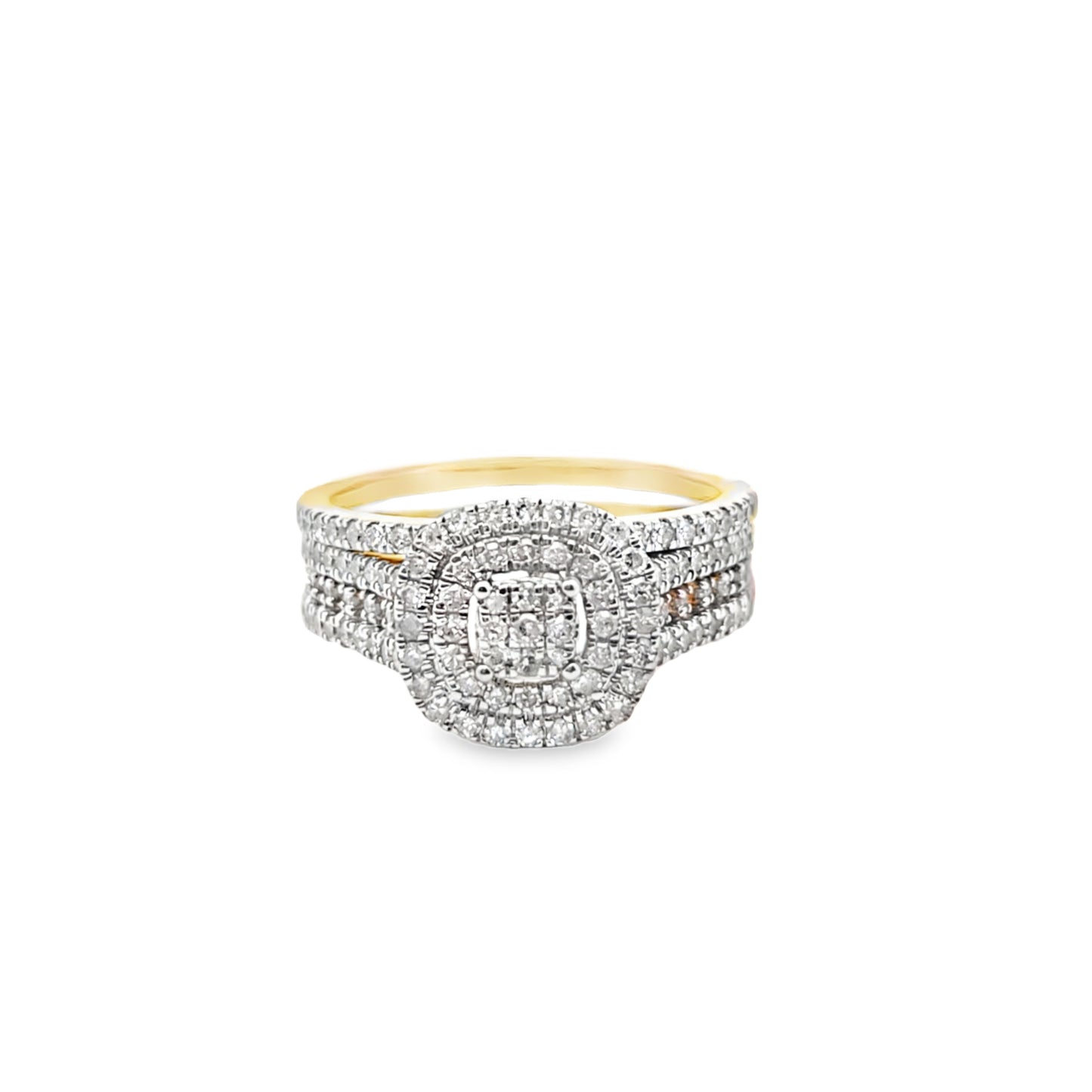 Diamond Cushion Shape Engagement Ring 0.73 ctw 10K Yellow Gold