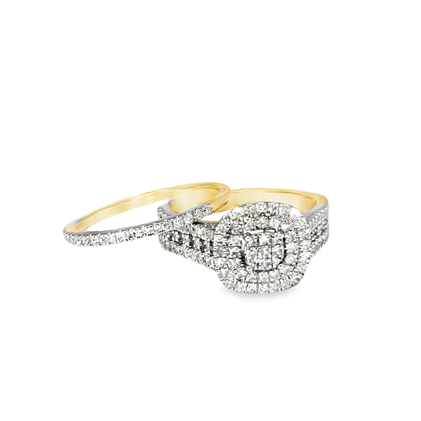 Diamond Cushion Shape Engagement Ring 0.73 ctw 10K Yellow Gold