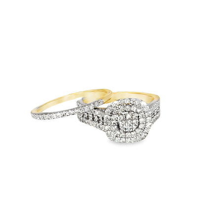 Diamond Cushion Shape Engagement Ring 0.73 ctw 10K Yellow Gold