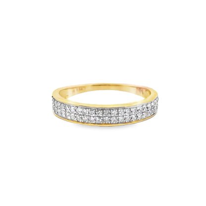 Diamond Engagement Ring with Band 0.84 ctw 10K Yellow Gold