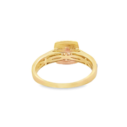 Diamond Engagement Ring with Band 0.84 ctw 10K Yellow Gold