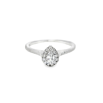 Diamond Pear Shaped Ring 0.57 ctw 14K White Gold