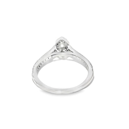 Diamond Pear Shaped Ring 0.57 ctw 14K White Gold