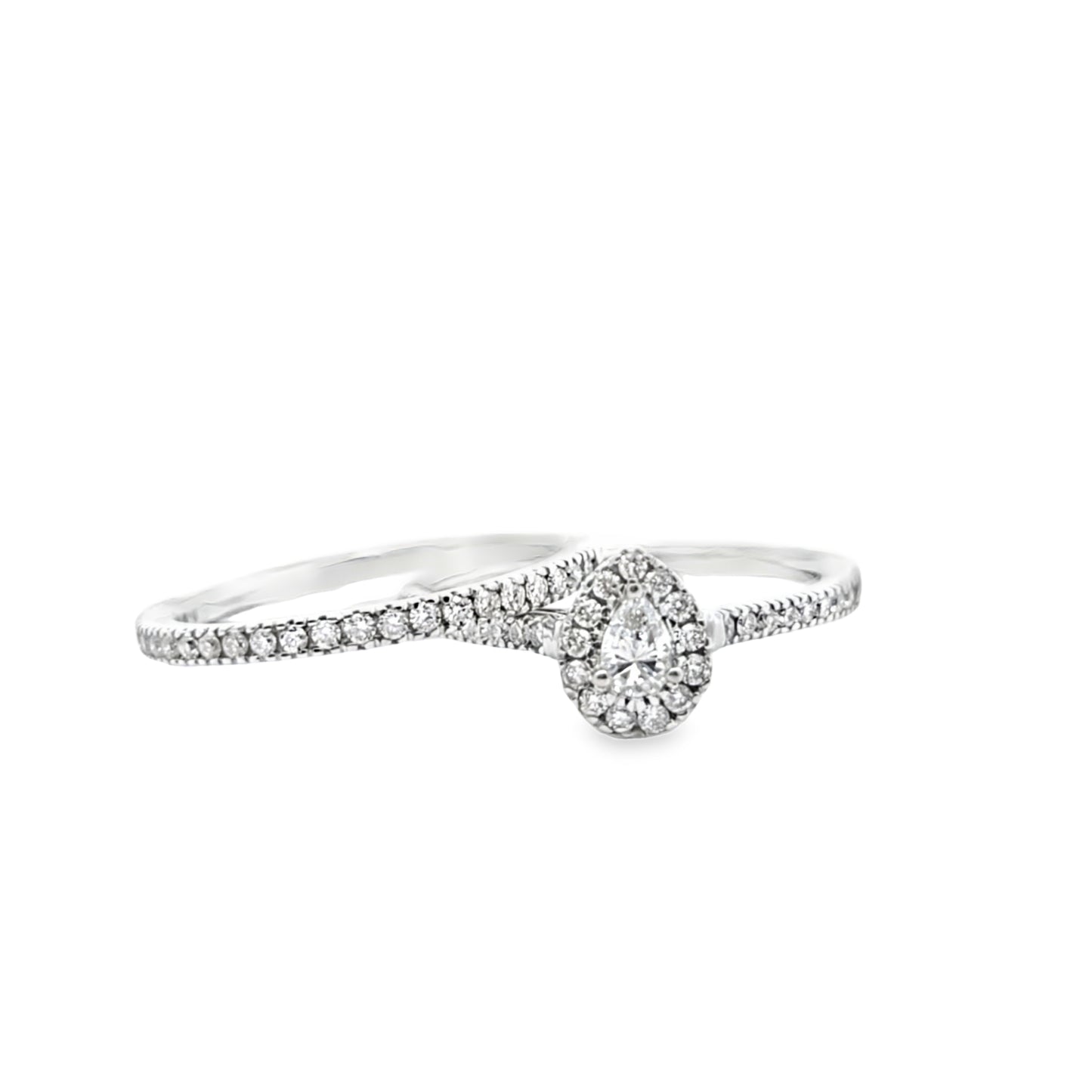 Diamond Pear Shaped Ring 0.57 ctw 14K White Gold