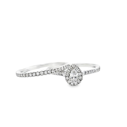 Diamond Pear Shaped Ring 0.57 ctw 14K White Gold
