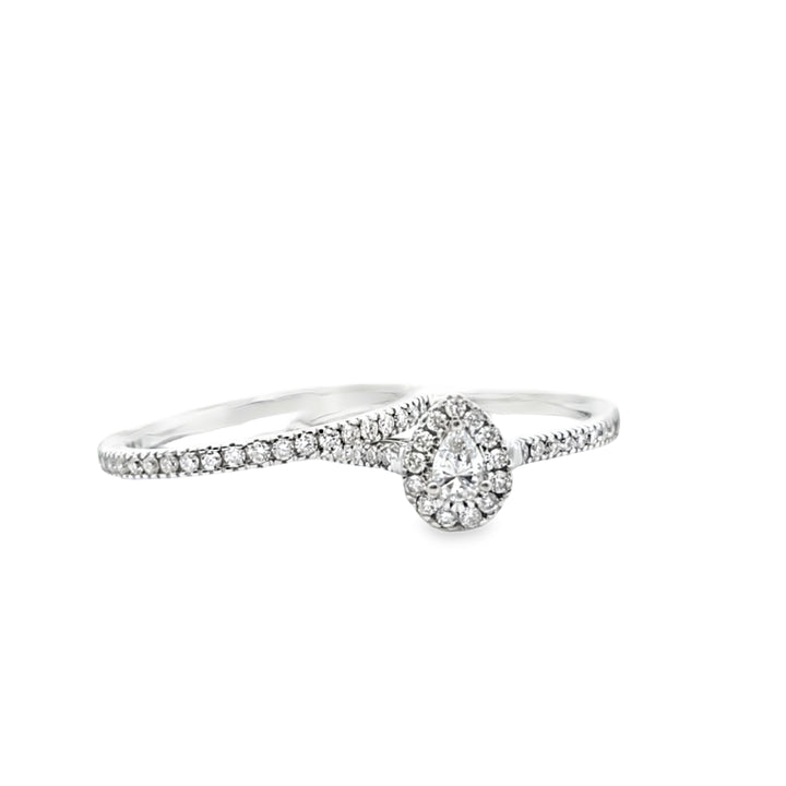 Diamond Pear Shaped Ring 0.57 ctw 14K White Gold